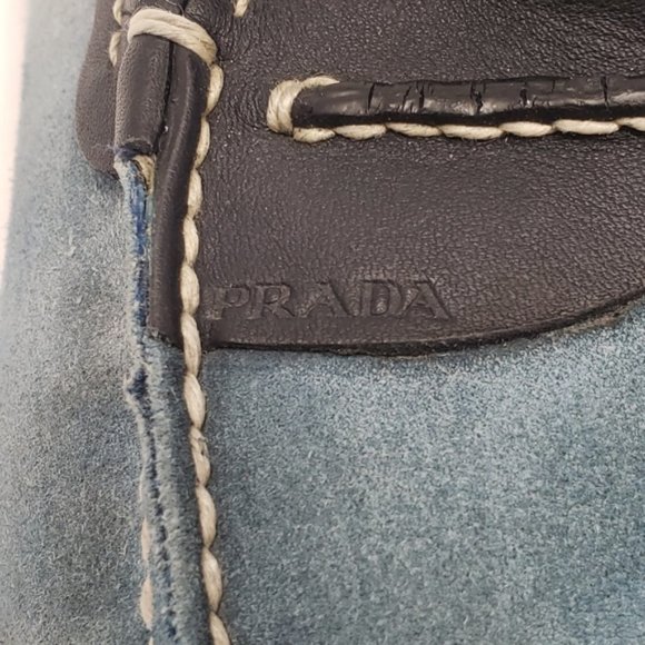 Prada Blue Suede Driving Shoes, Size 7 DD020 - Picture 4 of 8